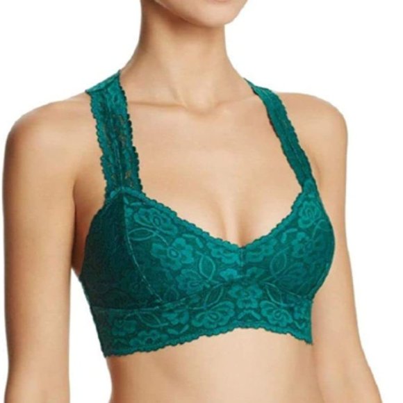 Free People Other - Free People Galloon Lace Racerback Bralette Bra Green Intimately